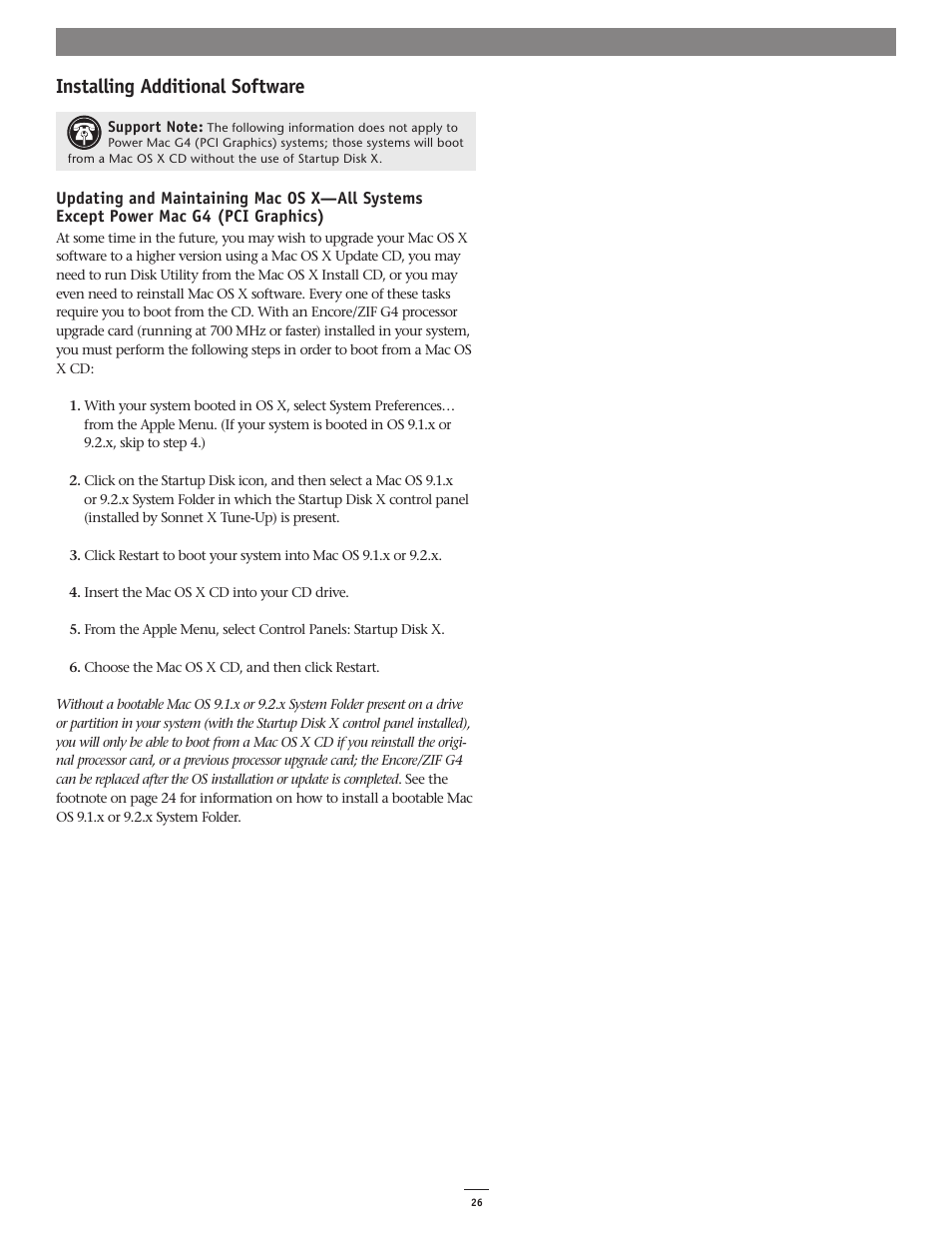 Installing additional software | Sonnet Technologies Encore_ZIF 1.0 GHz Processor Upgrade User Manual | Page 28 / 28
