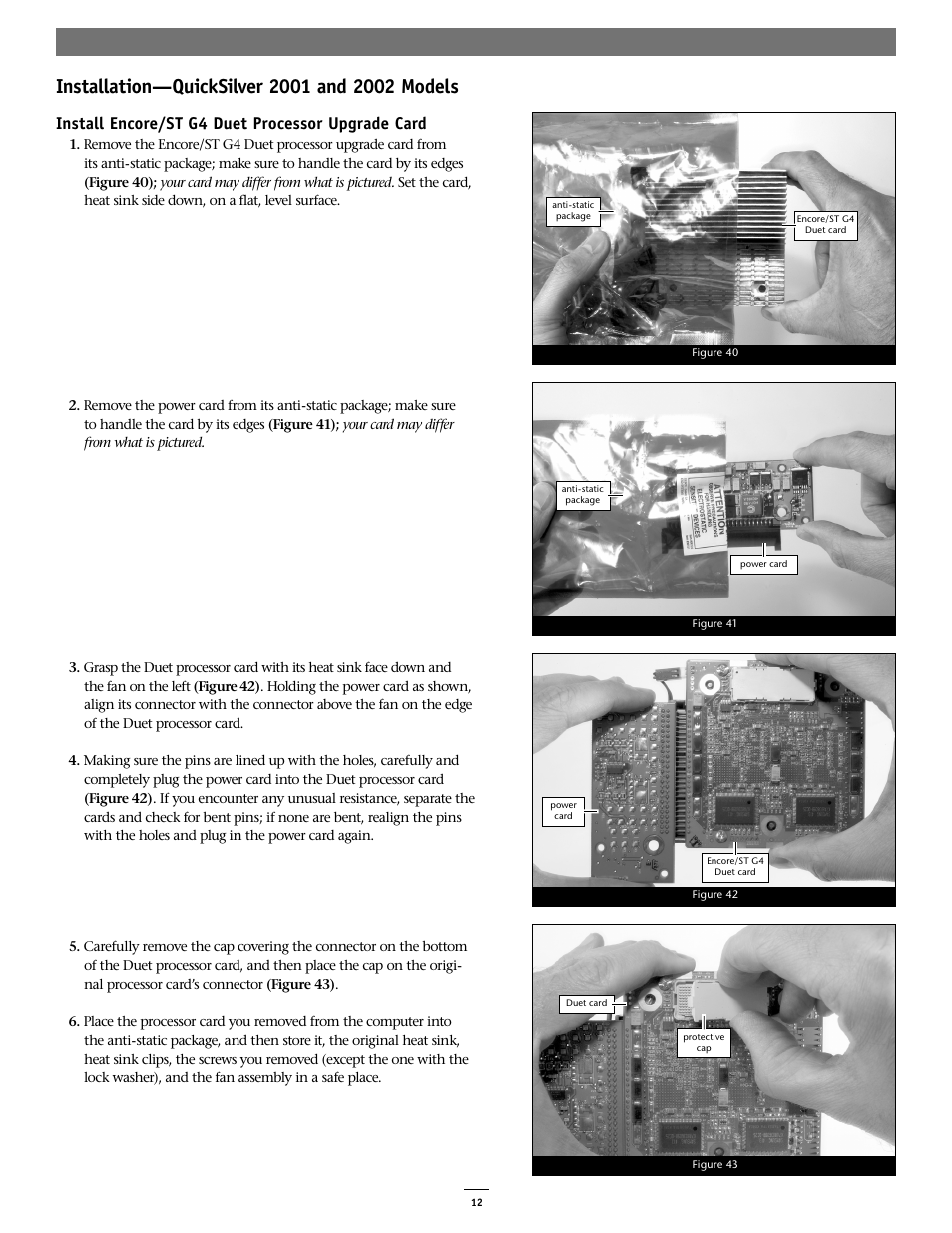 Install encore/st g4 duet processor upgrade card | Sonnet Technologies Encore_ST G4 Duet 1.4 GHz or Slower Processor Upgrade User Manual | Page 14 / 16