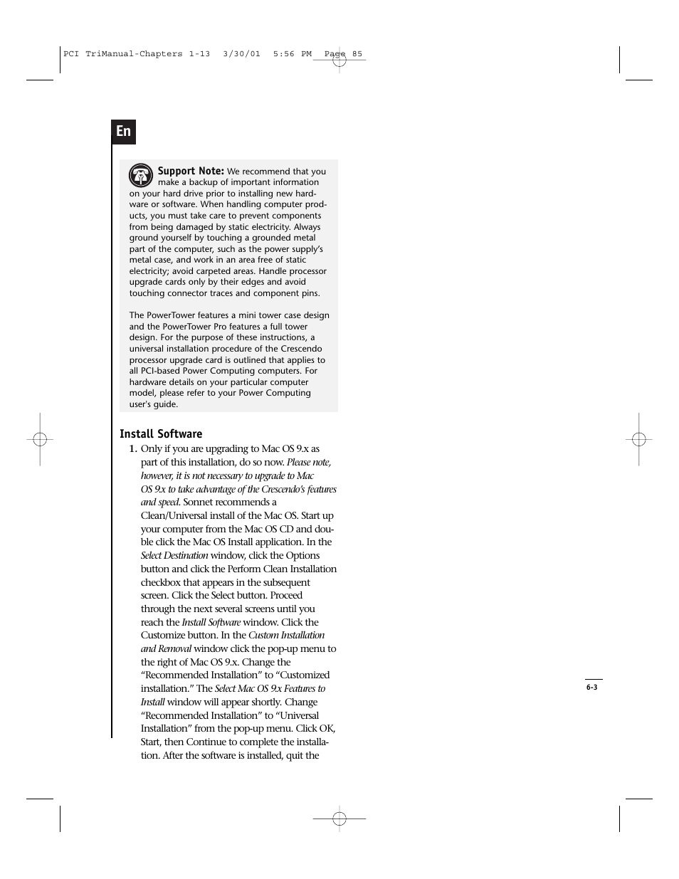 Sonnet Technologies Crescendo_PCI Processor Upgrade Card User Manual | Page 103 / 179
