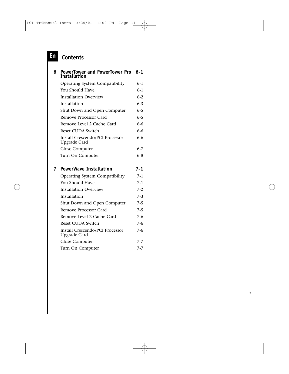 Sonnet Technologies Crescendo_PCI Processor Upgrade Card User Manual | Page 11 / 179