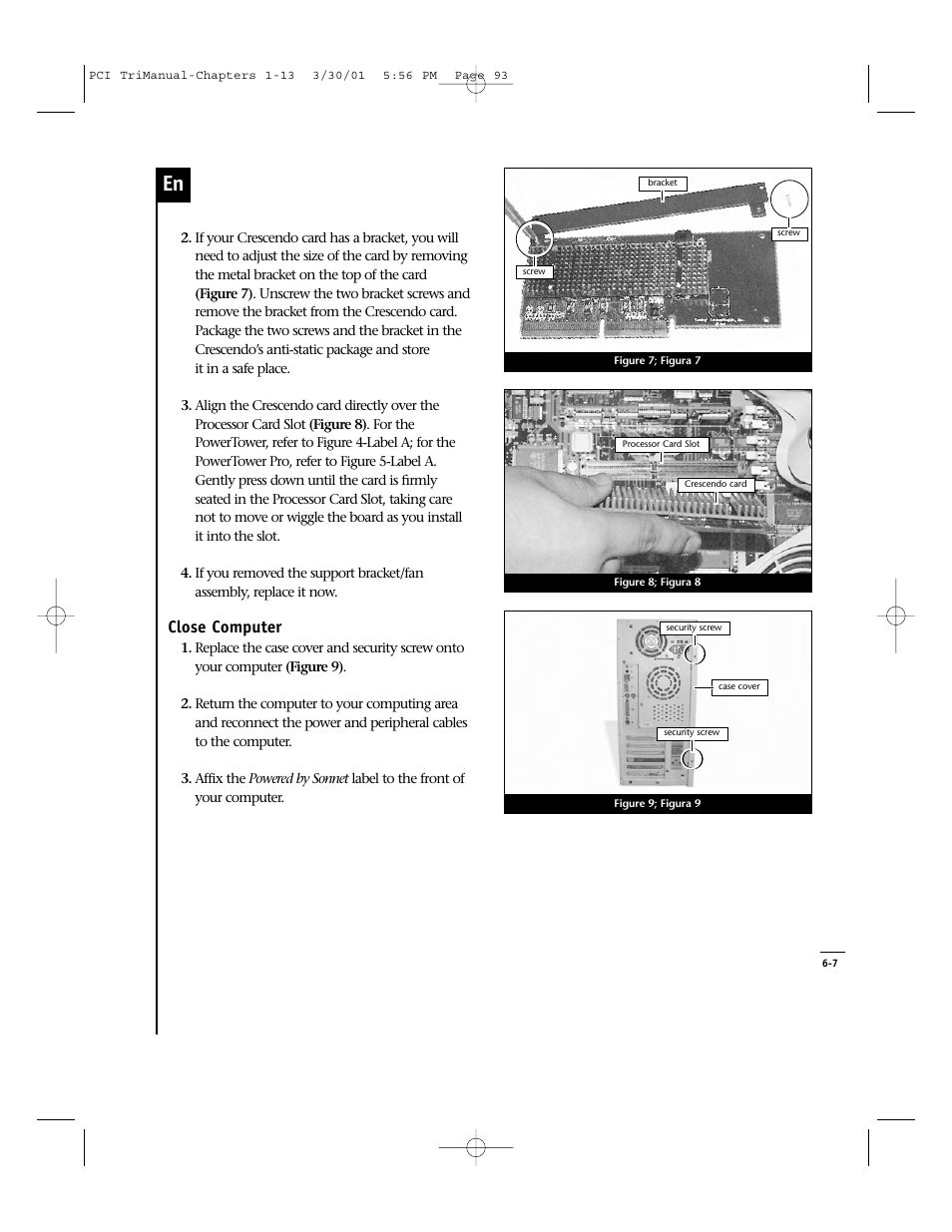 Close computer | Sonnet Technologies Crescendo_PCI Processor Upgrade Card User Manual | Page 111 / 179