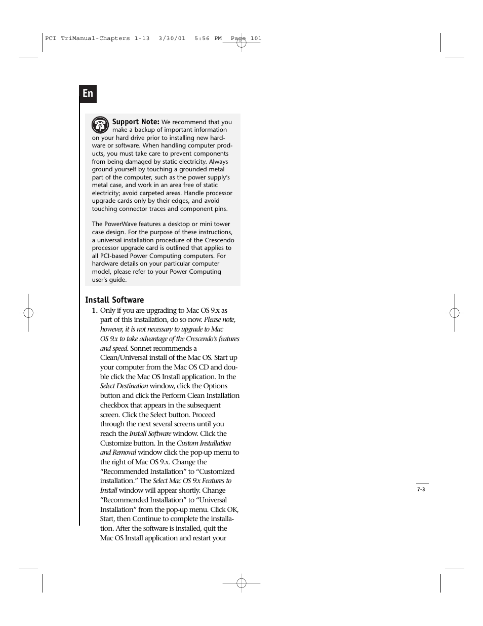 Sonnet Technologies Crescendo_PCI Processor Upgrade Card User Manual | Page 119 / 179