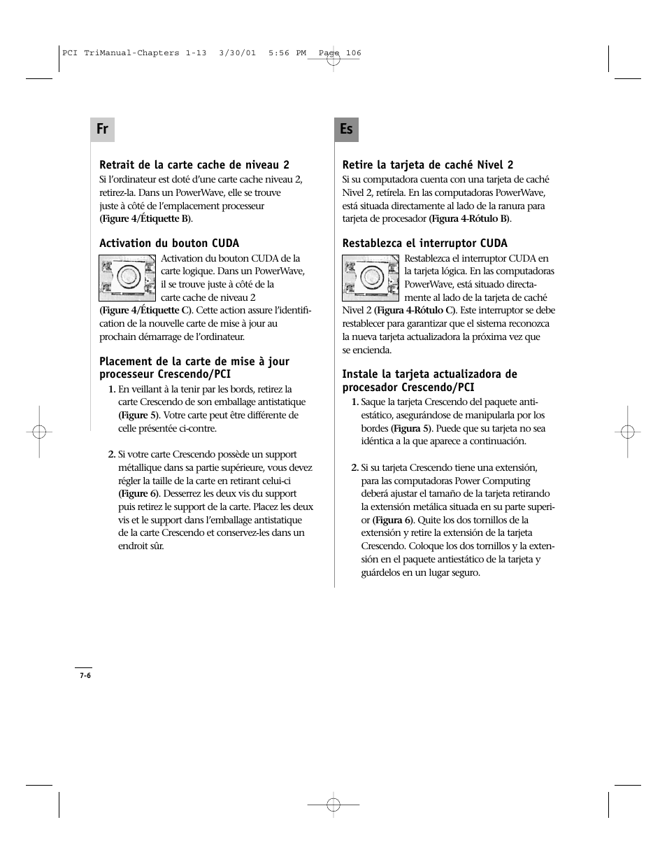 Es fr | Sonnet Technologies Crescendo_PCI Processor Upgrade Card User Manual | Page 124 / 179