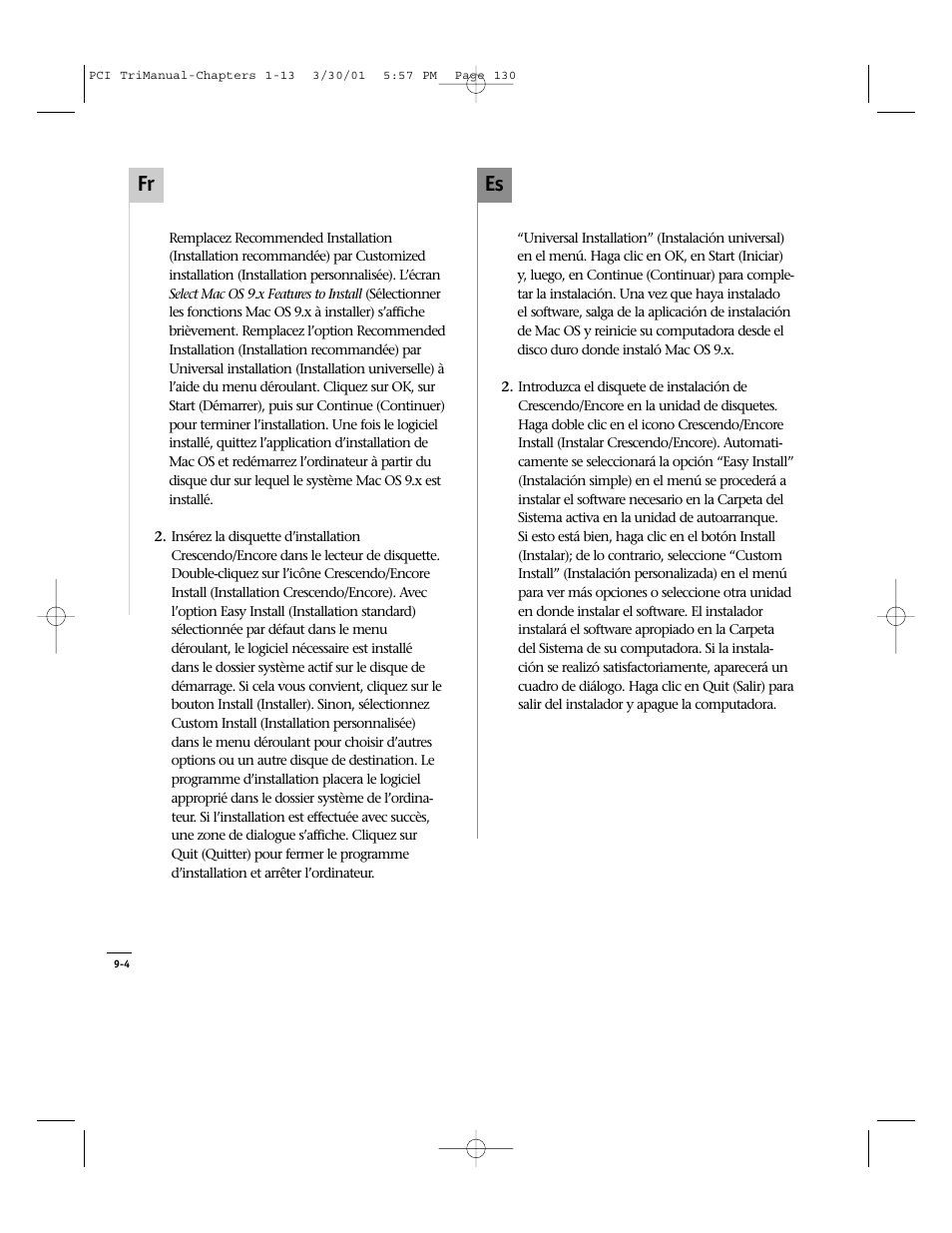 Es fr | Sonnet Technologies Crescendo_PCI Processor Upgrade Card User Manual | Page 148 / 179