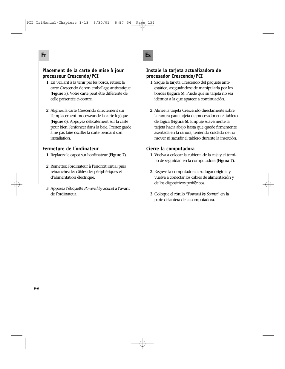 Es fr | Sonnet Technologies Crescendo_PCI Processor Upgrade Card User Manual | Page 152 / 179