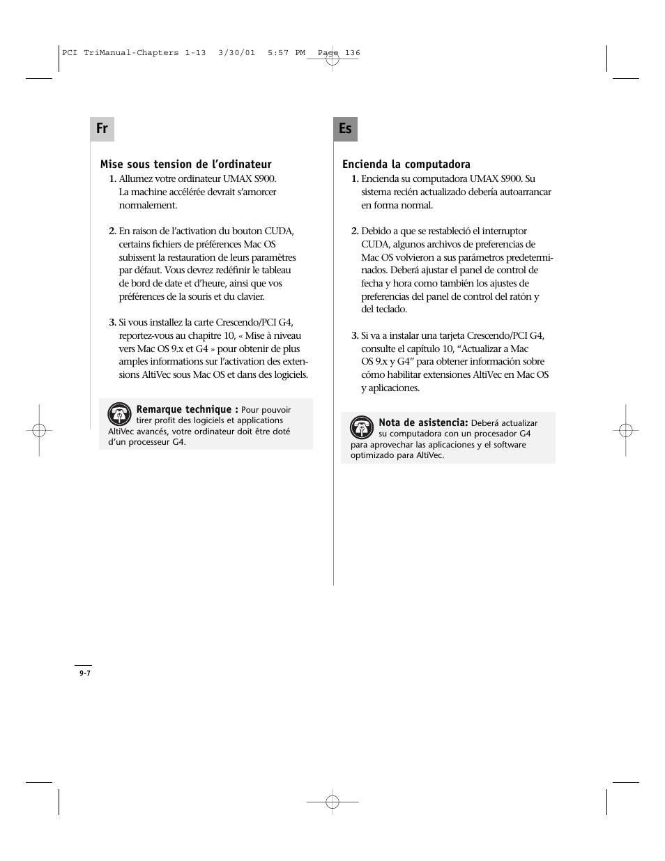 Es fr | Sonnet Technologies Crescendo_PCI Processor Upgrade Card User Manual | Page 154 / 179