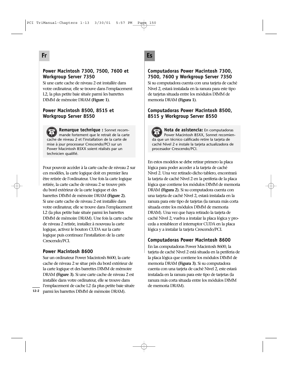Es fr | Sonnet Technologies Crescendo_PCI Processor Upgrade Card User Manual | Page 168 / 179
