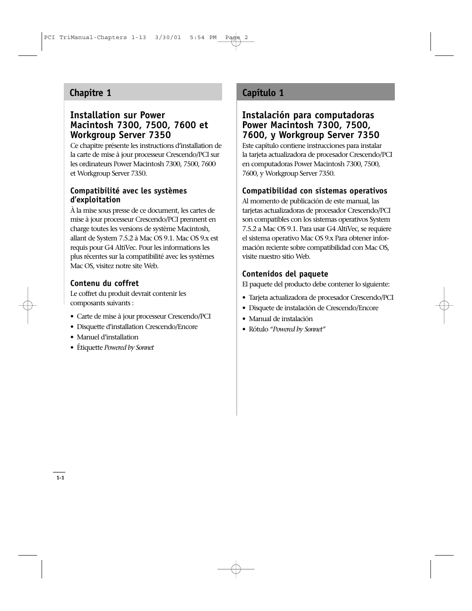 Sonnet Technologies Crescendo_PCI Processor Upgrade Card User Manual | Page 20 / 179