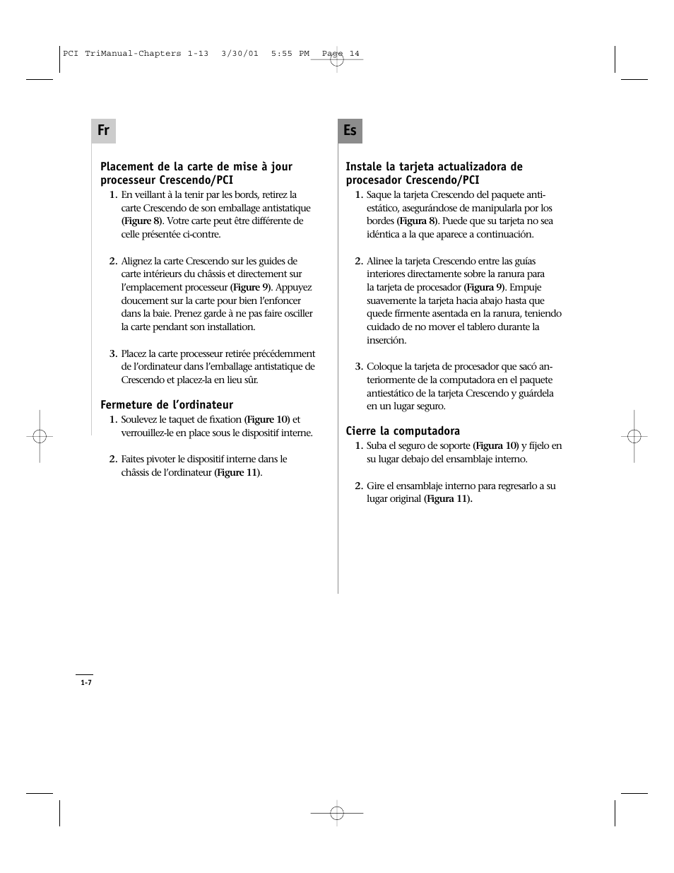 Es fr | Sonnet Technologies Crescendo_PCI Processor Upgrade Card User Manual | Page 32 / 179