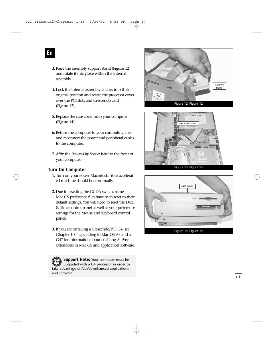 Turn on computer | Sonnet Technologies Crescendo_PCI Processor Upgrade Card User Manual | Page 35 / 179