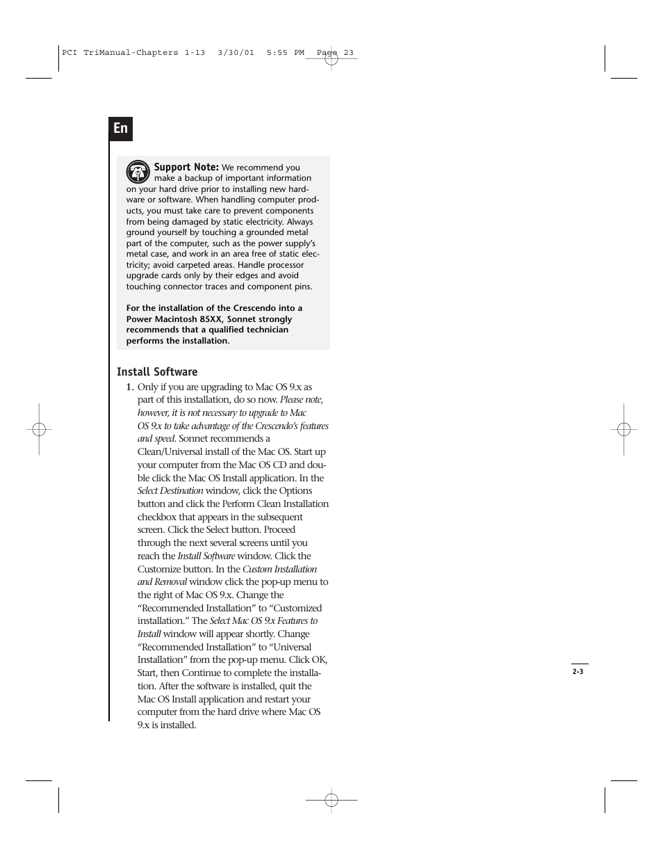 Sonnet Technologies Crescendo_PCI Processor Upgrade Card User Manual | Page 41 / 179