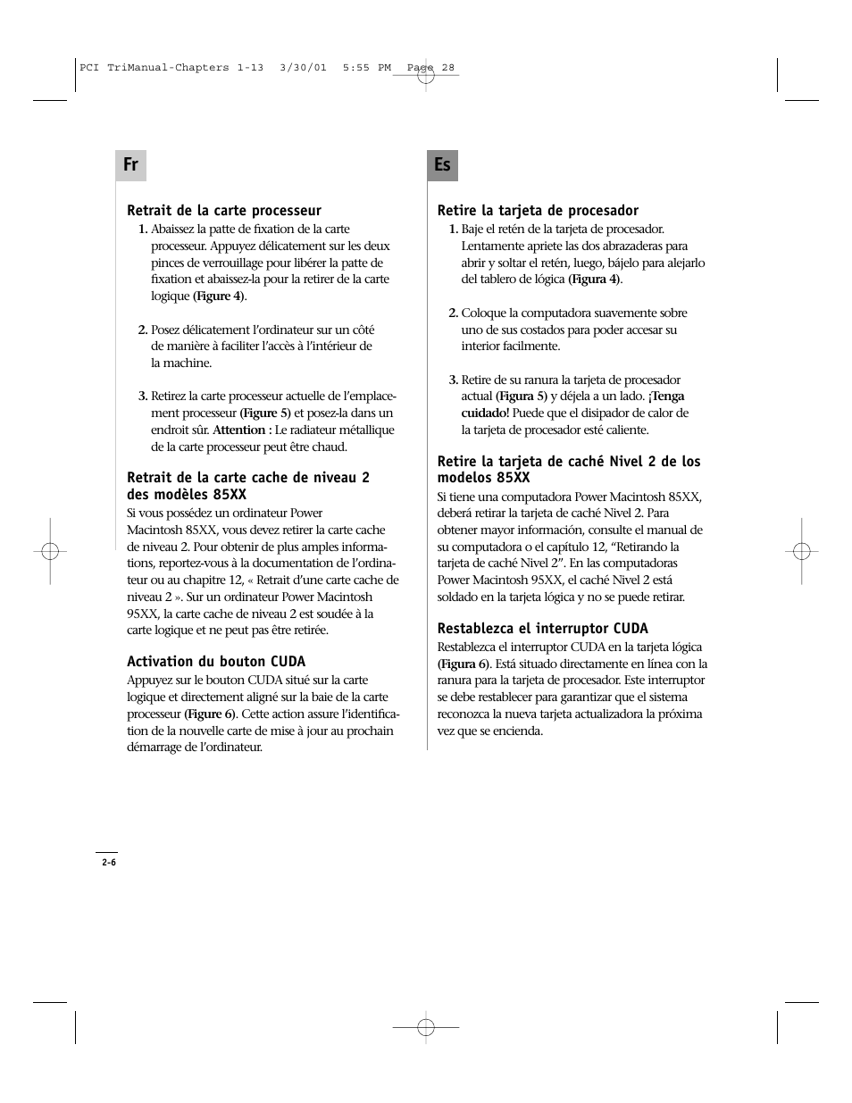 Es fr | Sonnet Technologies Crescendo_PCI Processor Upgrade Card User Manual | Page 46 / 179