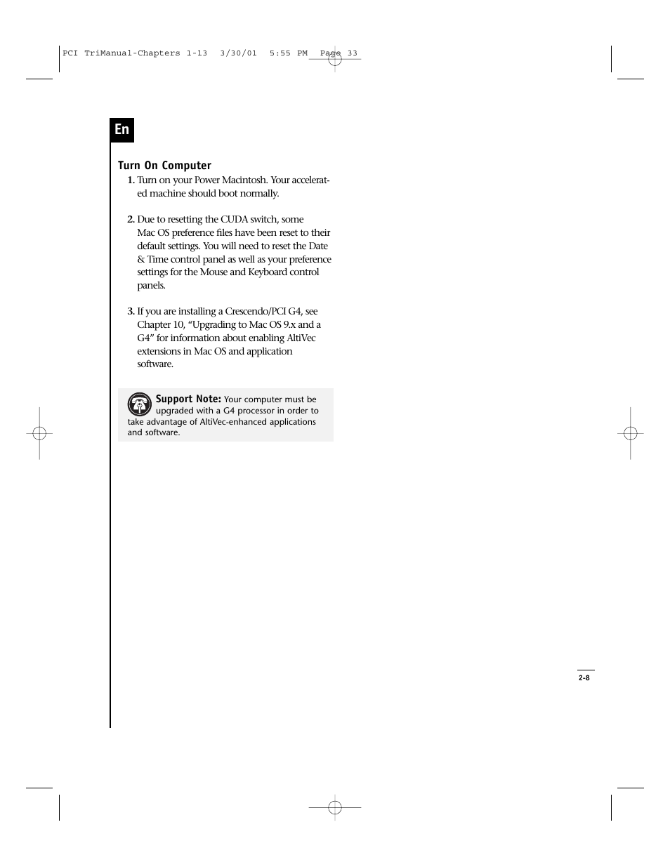 Sonnet Technologies Crescendo_PCI Processor Upgrade Card User Manual | Page 51 / 179