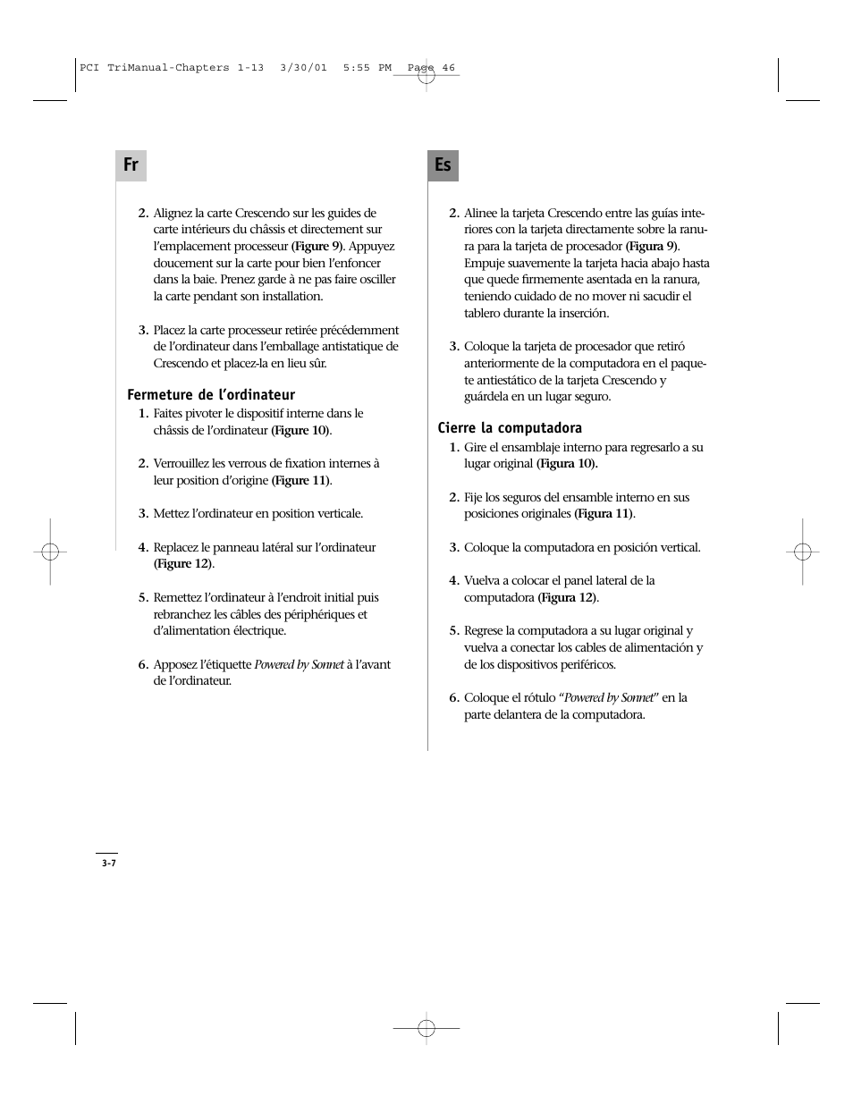 Es fr | Sonnet Technologies Crescendo_PCI Processor Upgrade Card User Manual | Page 64 / 179