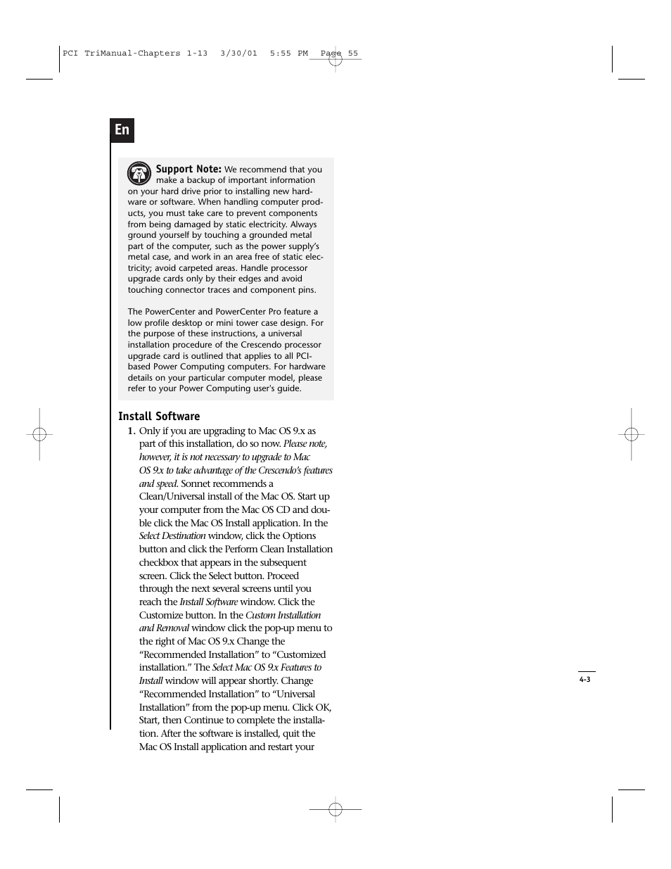 Sonnet Technologies Crescendo_PCI Processor Upgrade Card User Manual | Page 73 / 179