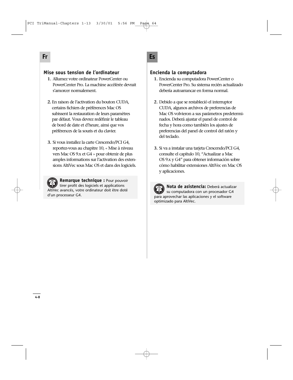 Es fr | Sonnet Technologies Crescendo_PCI Processor Upgrade Card User Manual | Page 82 / 179
