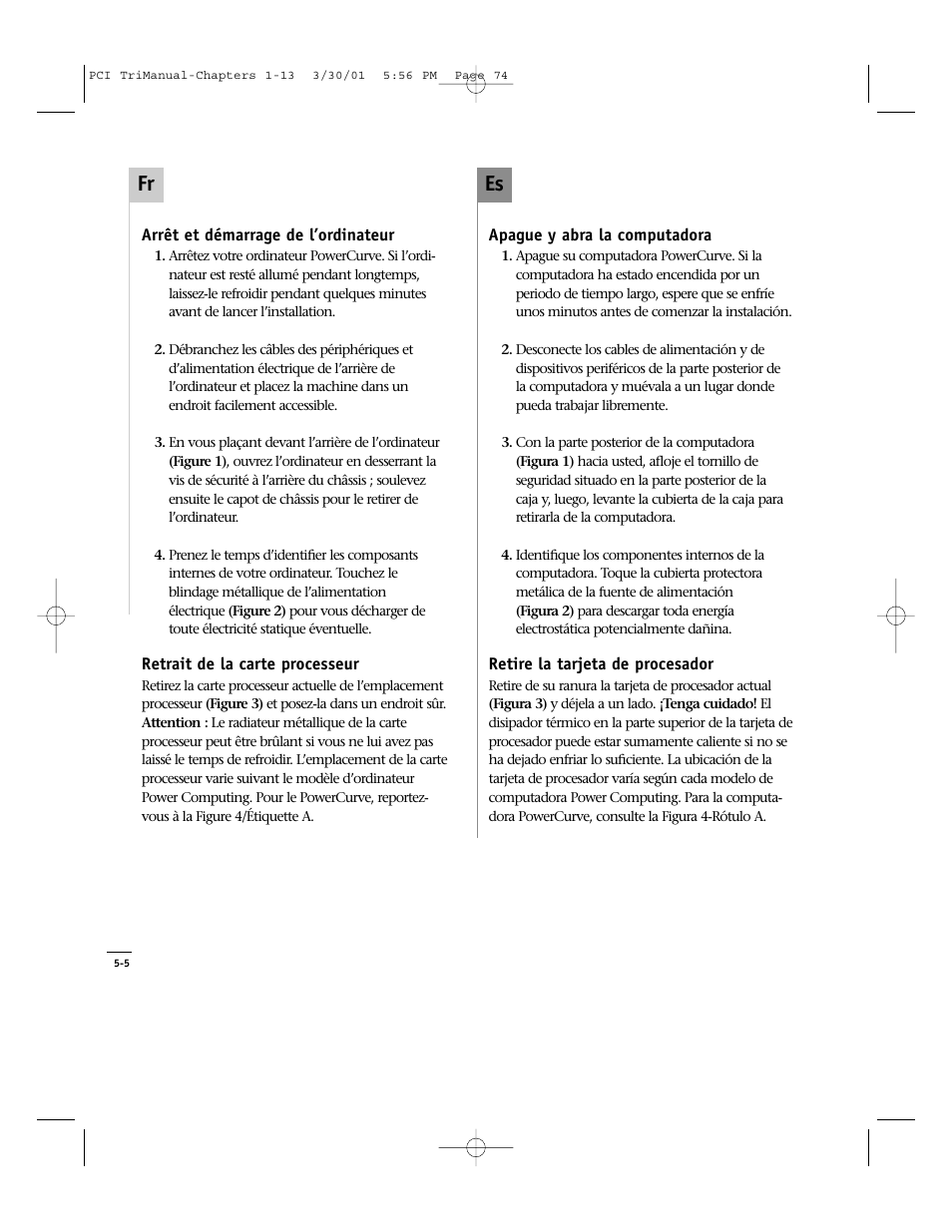 Es fr | Sonnet Technologies Crescendo_PCI Processor Upgrade Card User Manual | Page 92 / 179