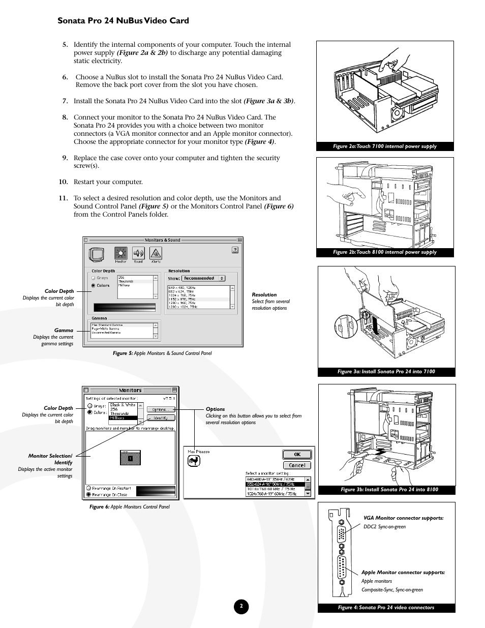 Sonata pro 24 nubus video card | Sonnet Technologies Sonata Pro NuBus Video Card User Manual | Page 2 / 2