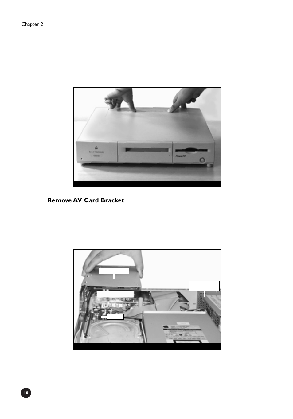 Remove av card bracket | Sonnet Technologies Crescendo_NuBus Processor Upgrade Card User Manual | Page 16 / 97