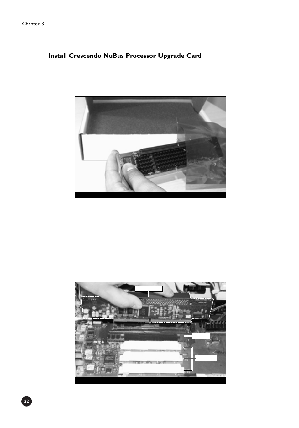 Install crescendo nubus processor upgrade card | Sonnet Technologies Crescendo_NuBus Processor Upgrade Card User Manual | Page 28 / 97
