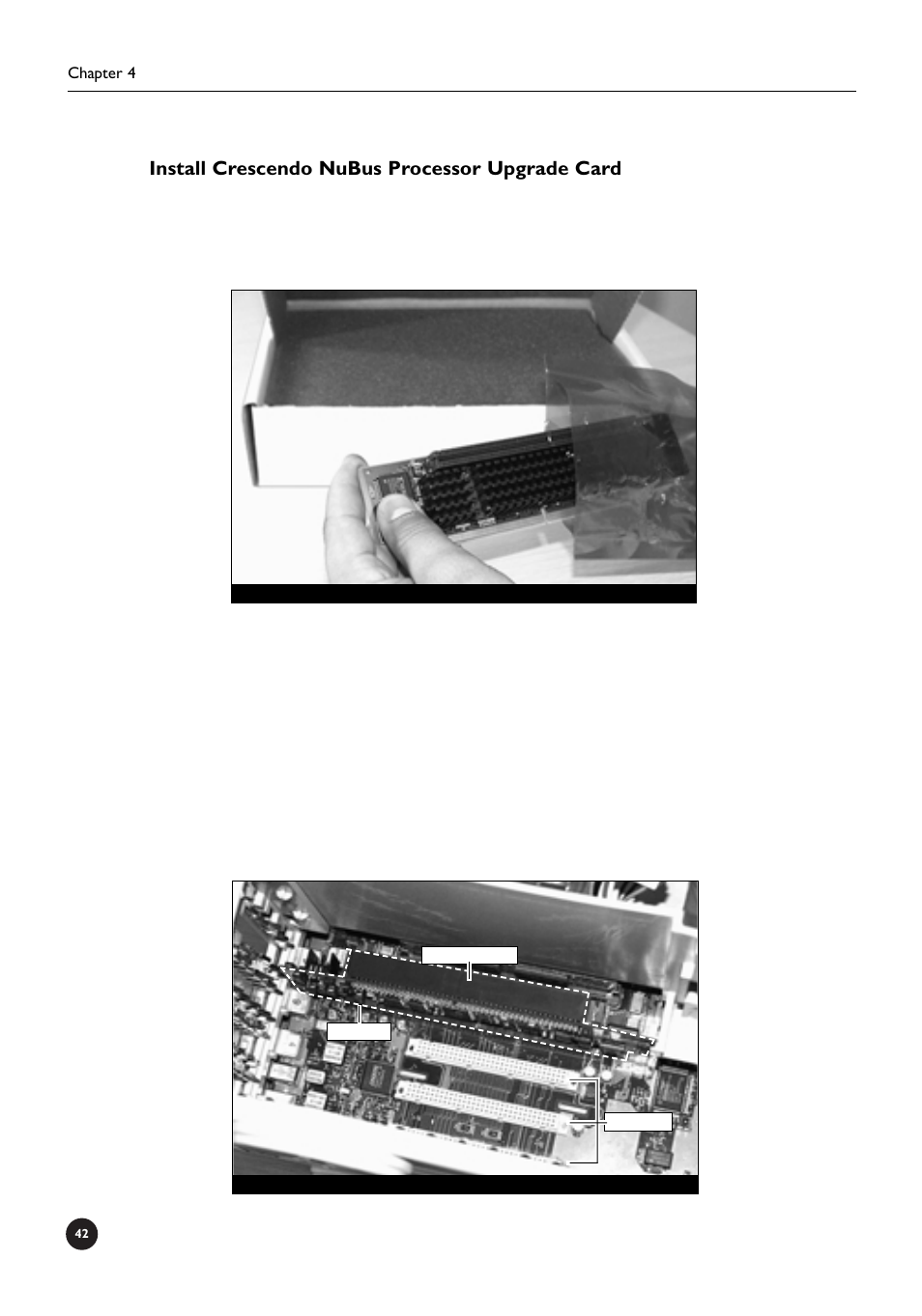 Install crescendo nubus processor upgrade card | Sonnet Technologies Crescendo_NuBus Processor Upgrade Card User Manual | Page 48 / 97