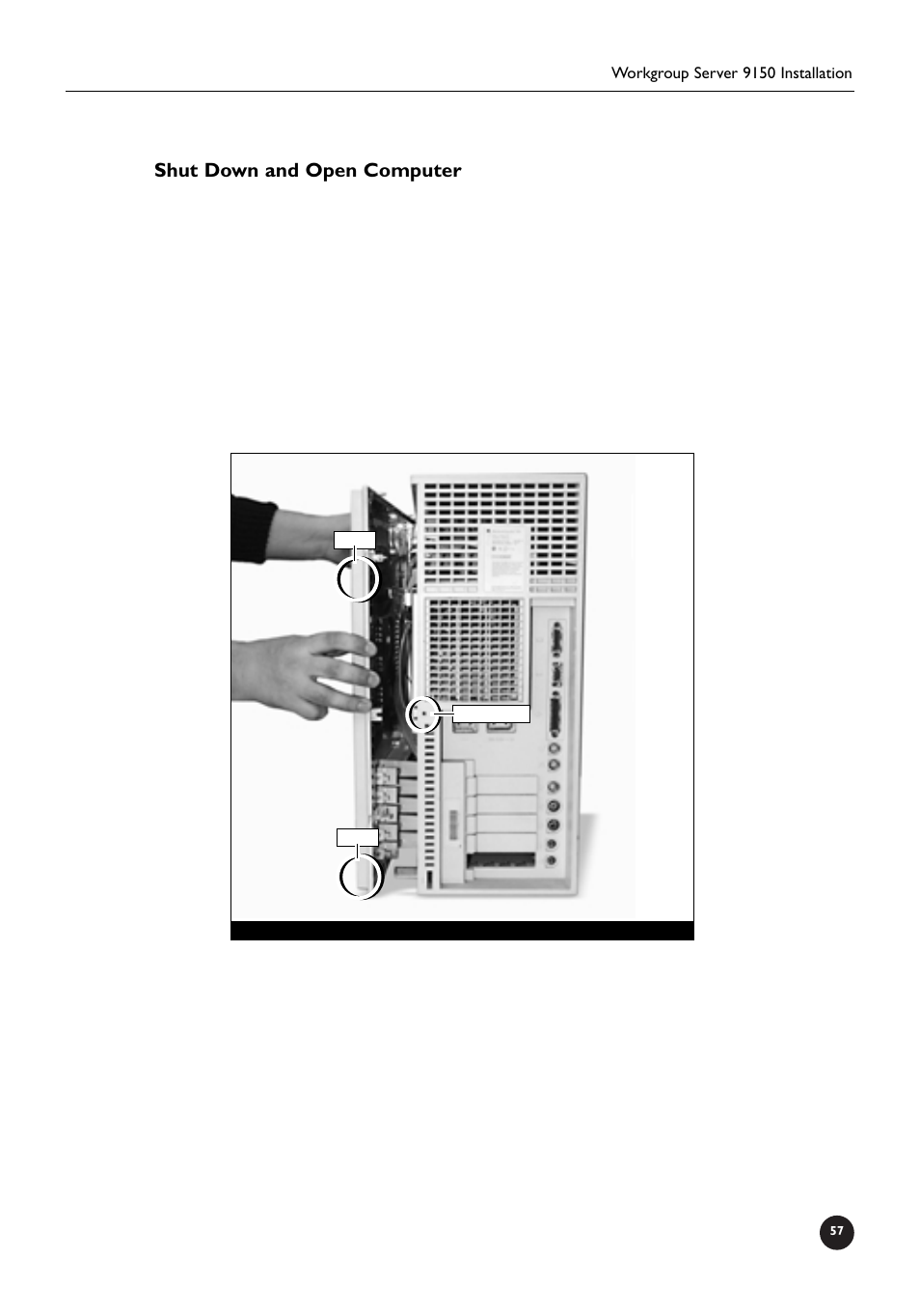 Shut down and open computer | Sonnet Technologies Crescendo_NuBus Processor Upgrade Card User Manual | Page 63 / 97