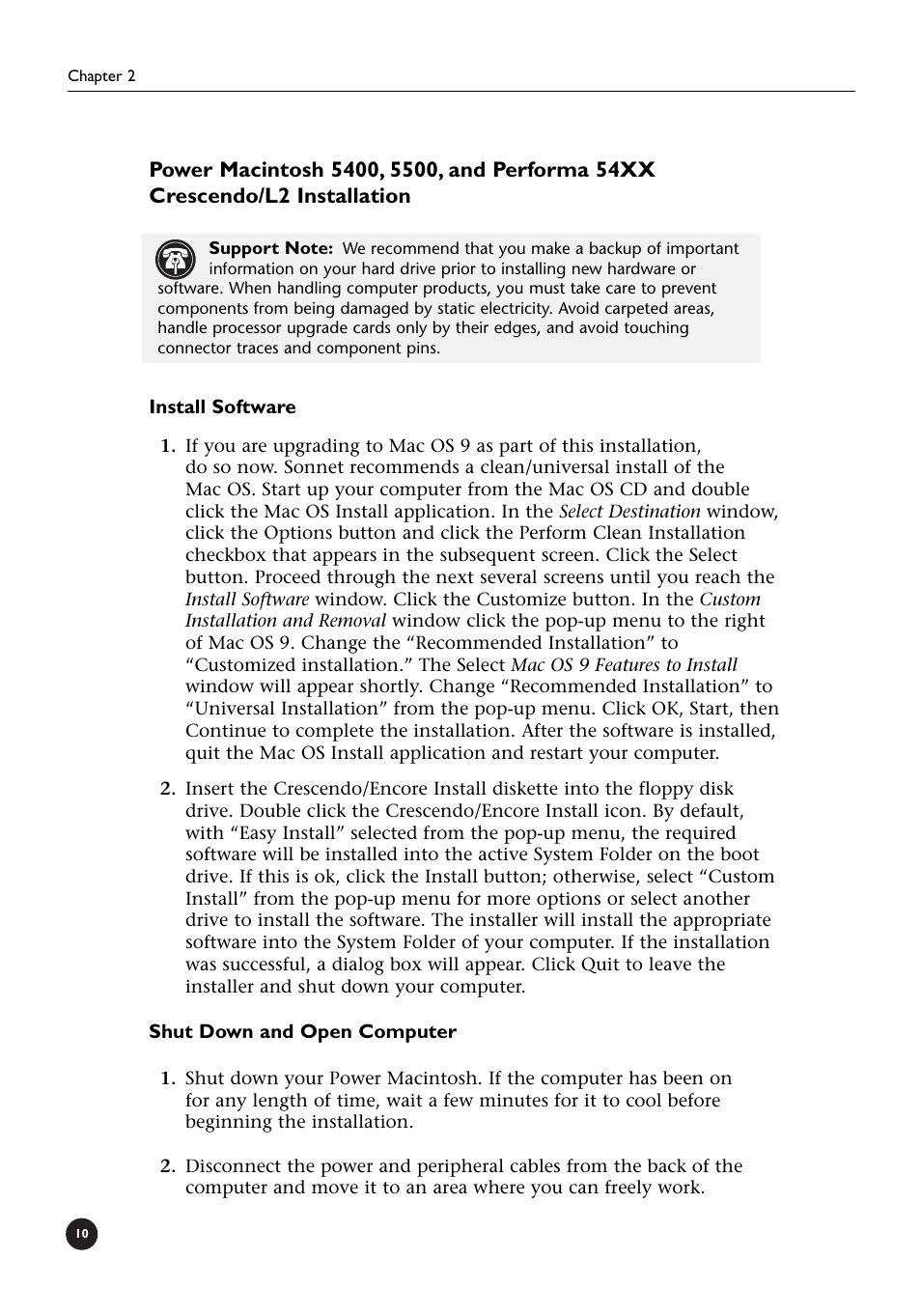 Sonnet Technologies Crescendo_L2 Processor Upgrade User Manual | Page 16 / 73