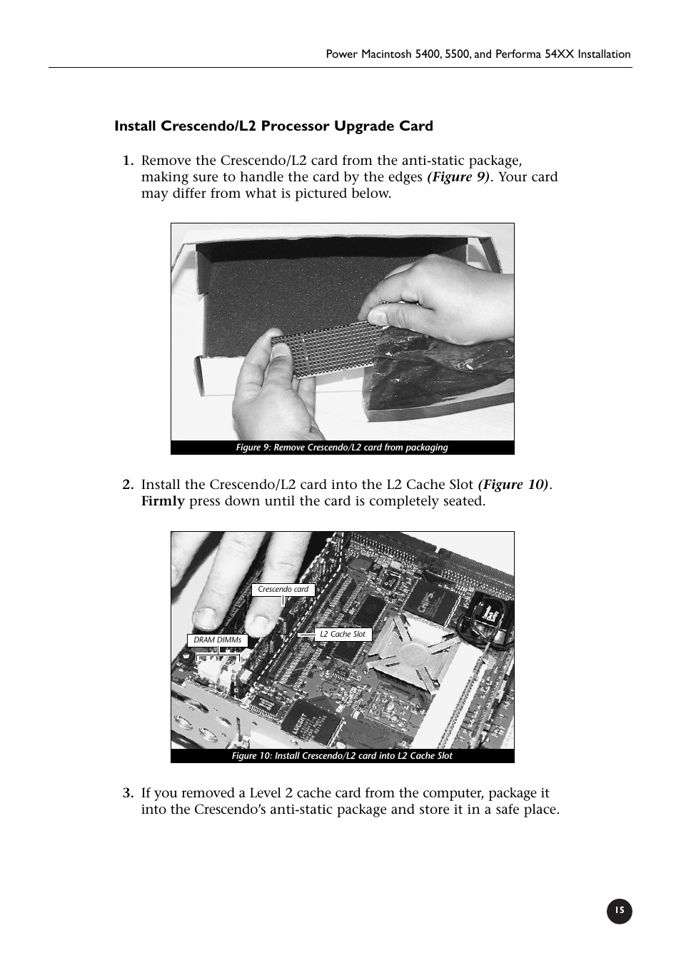 Install crescendo/l2 processor upgrade card | Sonnet Technologies Crescendo_L2 Processor Upgrade User Manual | Page 21 / 73