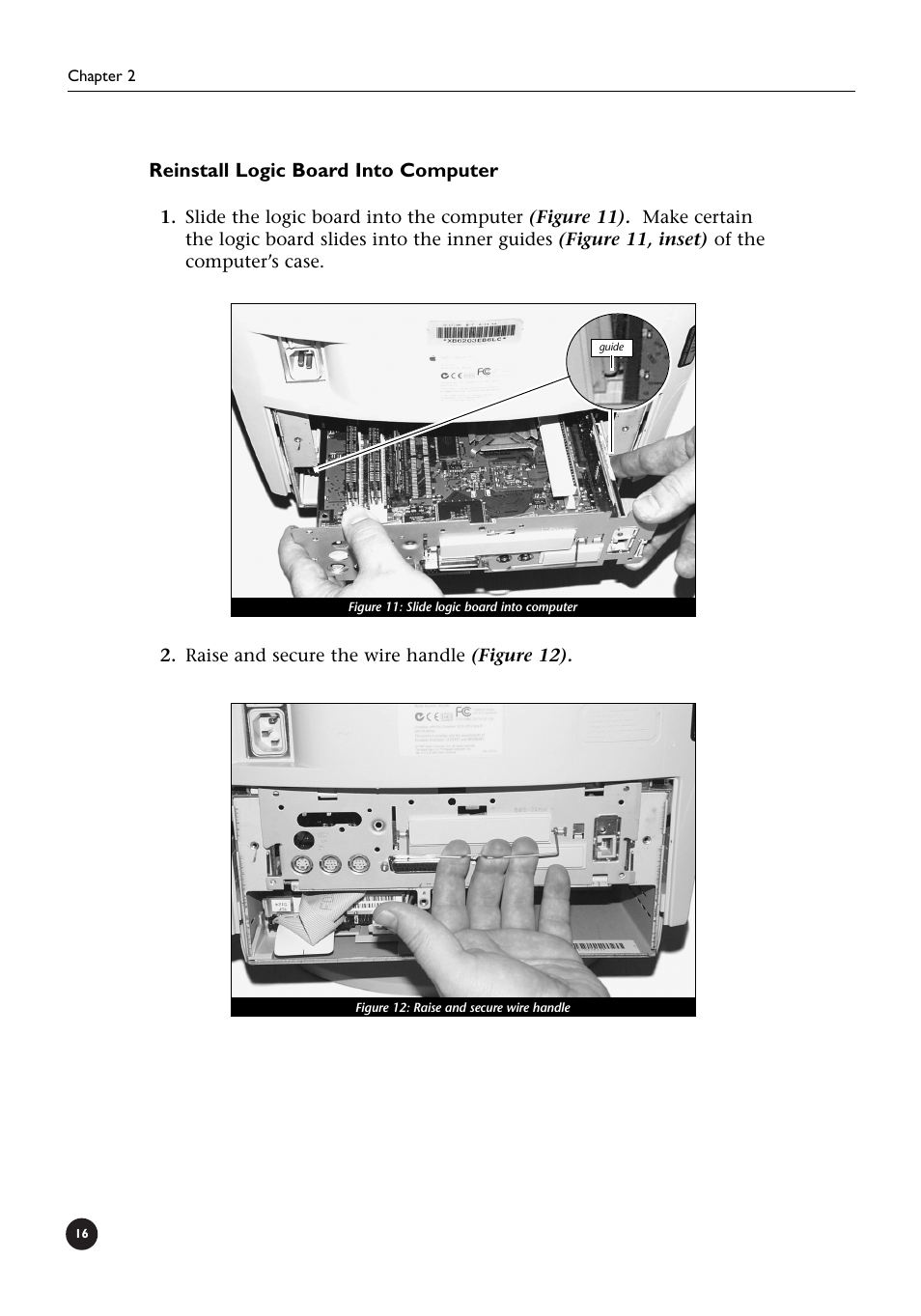 Reinstall logic board into computer | Sonnet Technologies Crescendo_L2 Processor Upgrade User Manual | Page 22 / 73