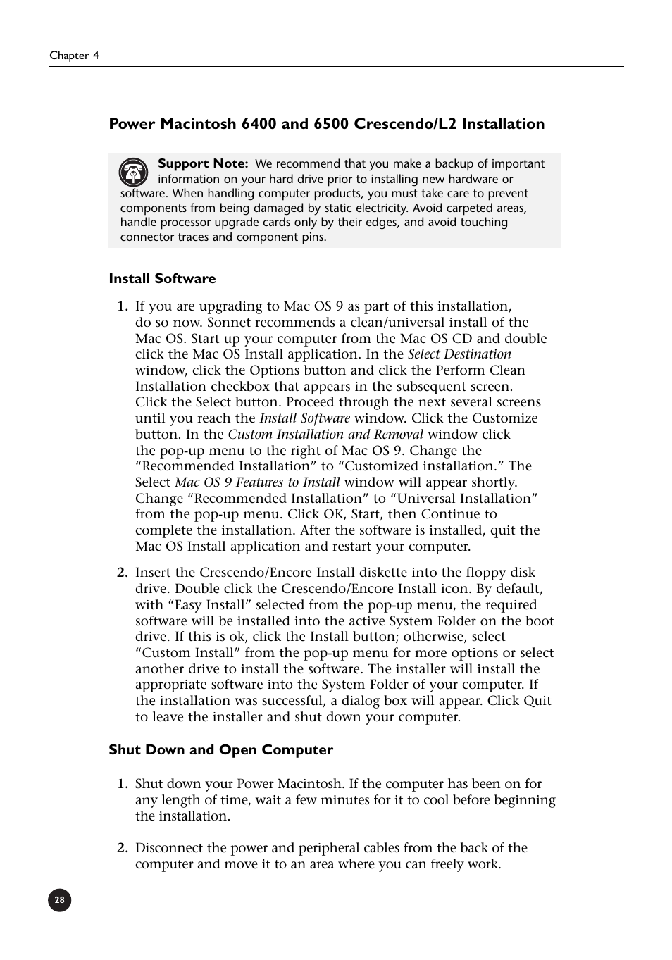 Sonnet Technologies Crescendo_L2 Processor Upgrade User Manual | Page 34 / 73