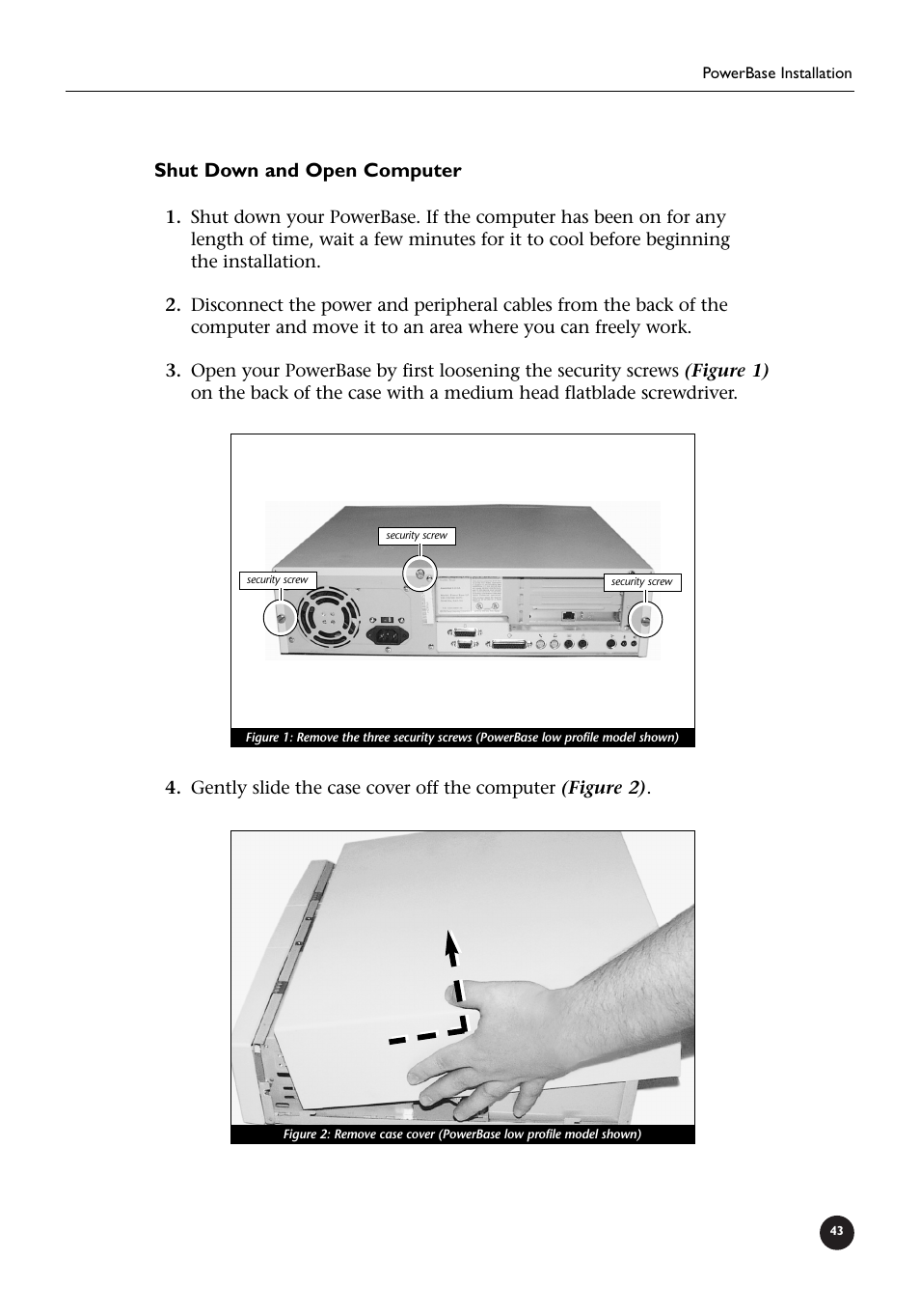 Shut down and open computer | Sonnet Technologies Crescendo_L2 Processor Upgrade User Manual | Page 49 / 73