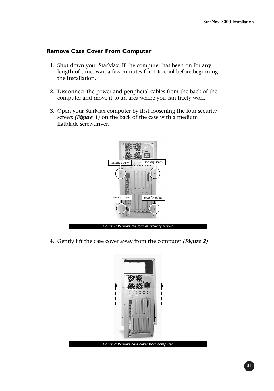 Remove case cover from computer | Sonnet Technologies Crescendo_L2 Processor Upgrade User Manual | Page 57 / 73