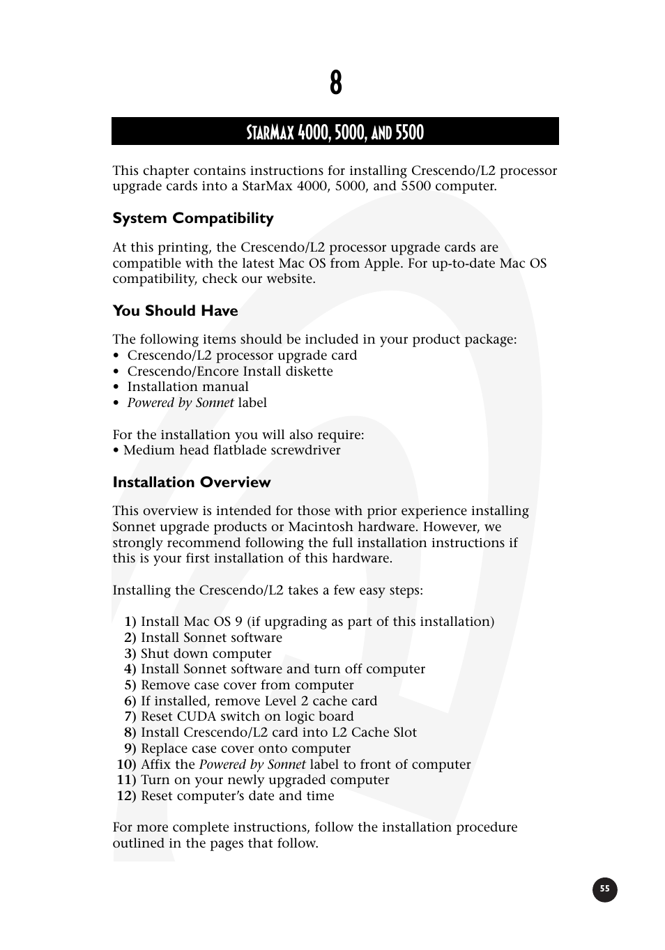 Sonnet Technologies Crescendo_L2 Processor Upgrade User Manual | Page 61 / 73