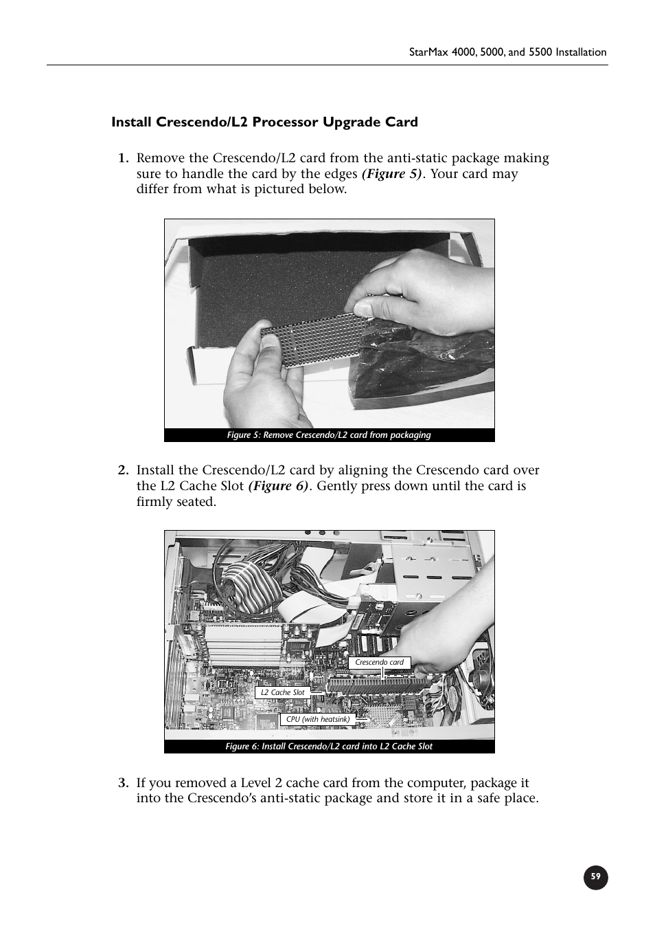 Install crescendo/l2 processor upgrade card | Sonnet Technologies Crescendo_L2 Processor Upgrade User Manual | Page 65 / 73