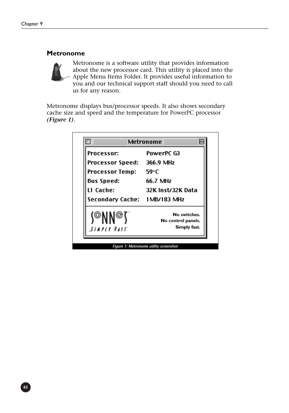 Metronome | Sonnet Technologies Crescendo_L2 Processor Upgrade User Manual | Page 68 / 73