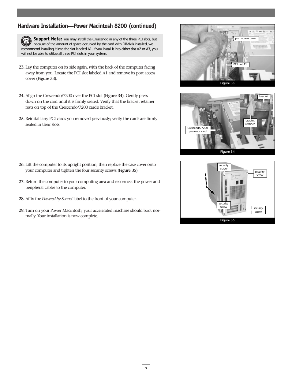 Sonnet Technologies Crescendo_7200 Processor Upgrade Card User Manual | Page 9 / 9