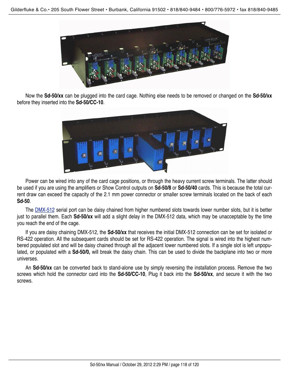 Gilderfluke&Co Sd-50 Audio & Show Controllers User Manual | Page 118 / 120