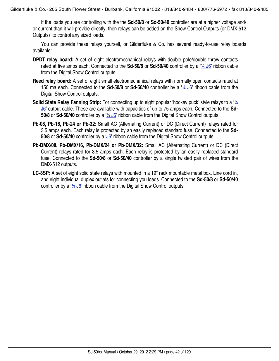Gilderfluke&Co Sd-50 Audio & Show Controllers User Manual | Page 42 / 120