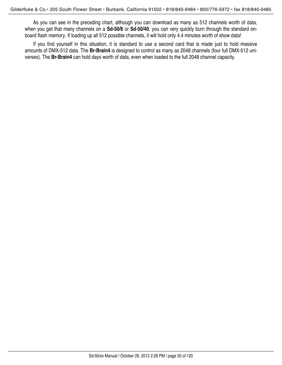 Gilderfluke&Co Sd-50 Audio & Show Controllers User Manual | Page 50 / 120