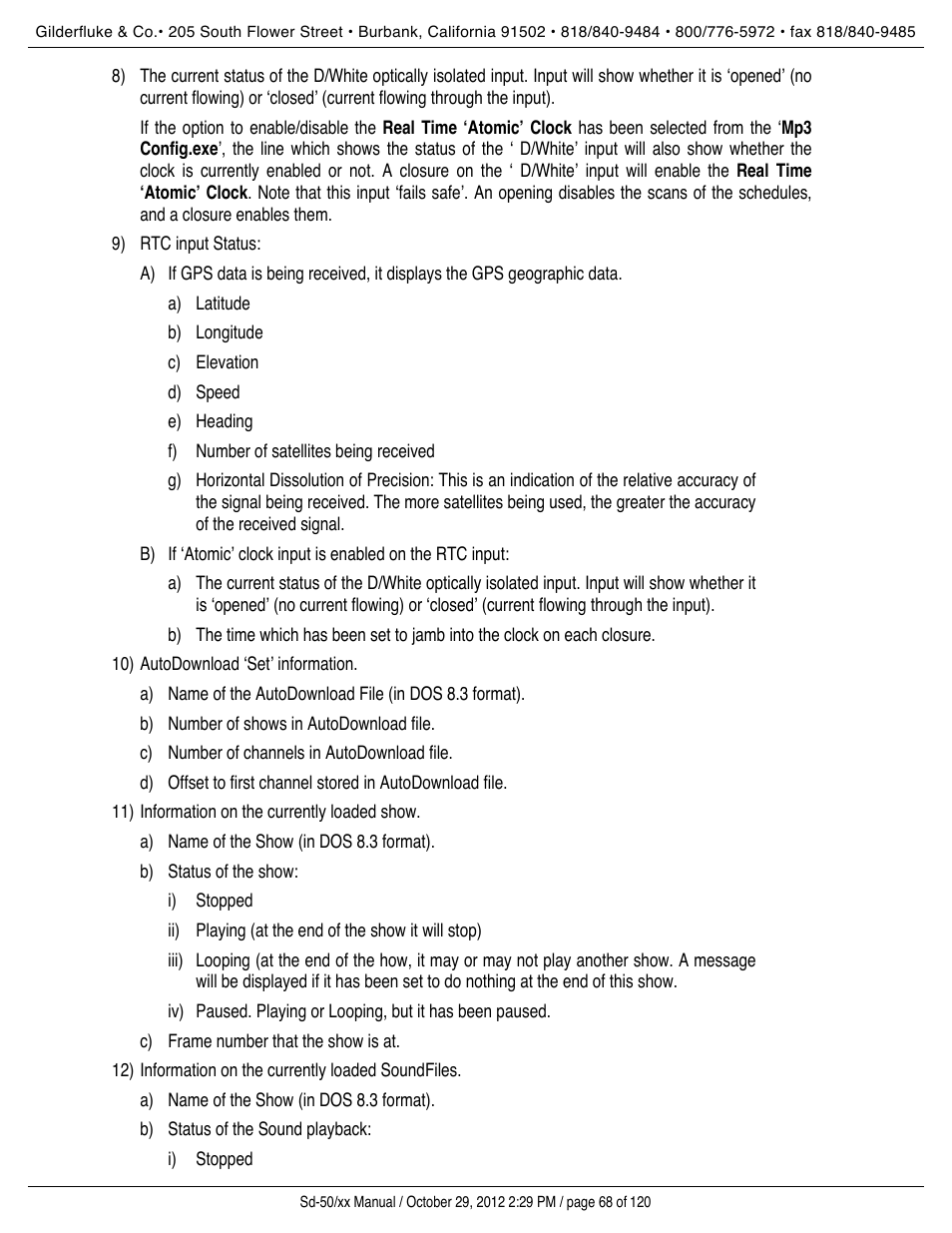 Gilderfluke&Co Sd-50 Audio & Show Controllers User Manual | Page 68 / 120