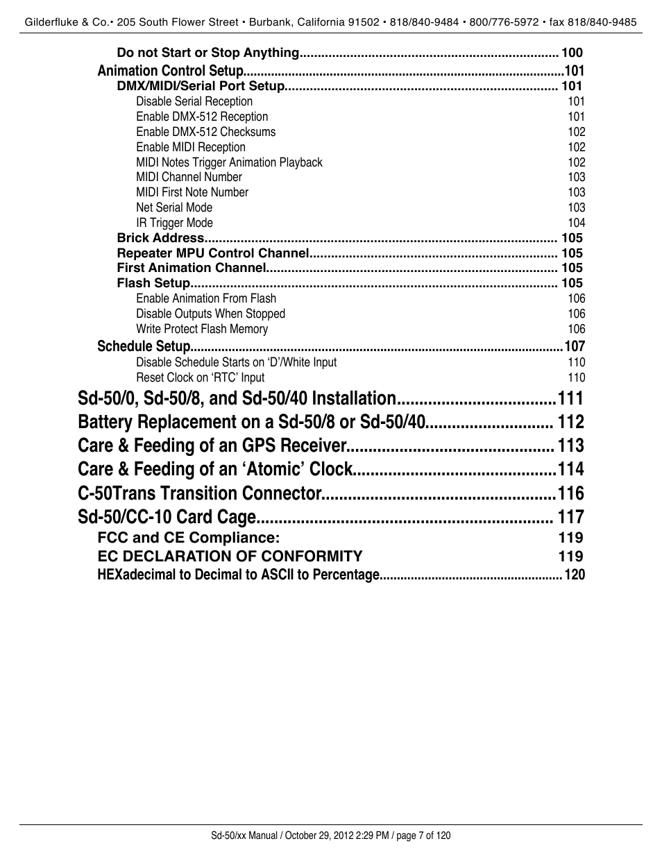 Gilderfluke&Co Sd-50 Audio & Show Controllers User Manual | Page 7 / 120