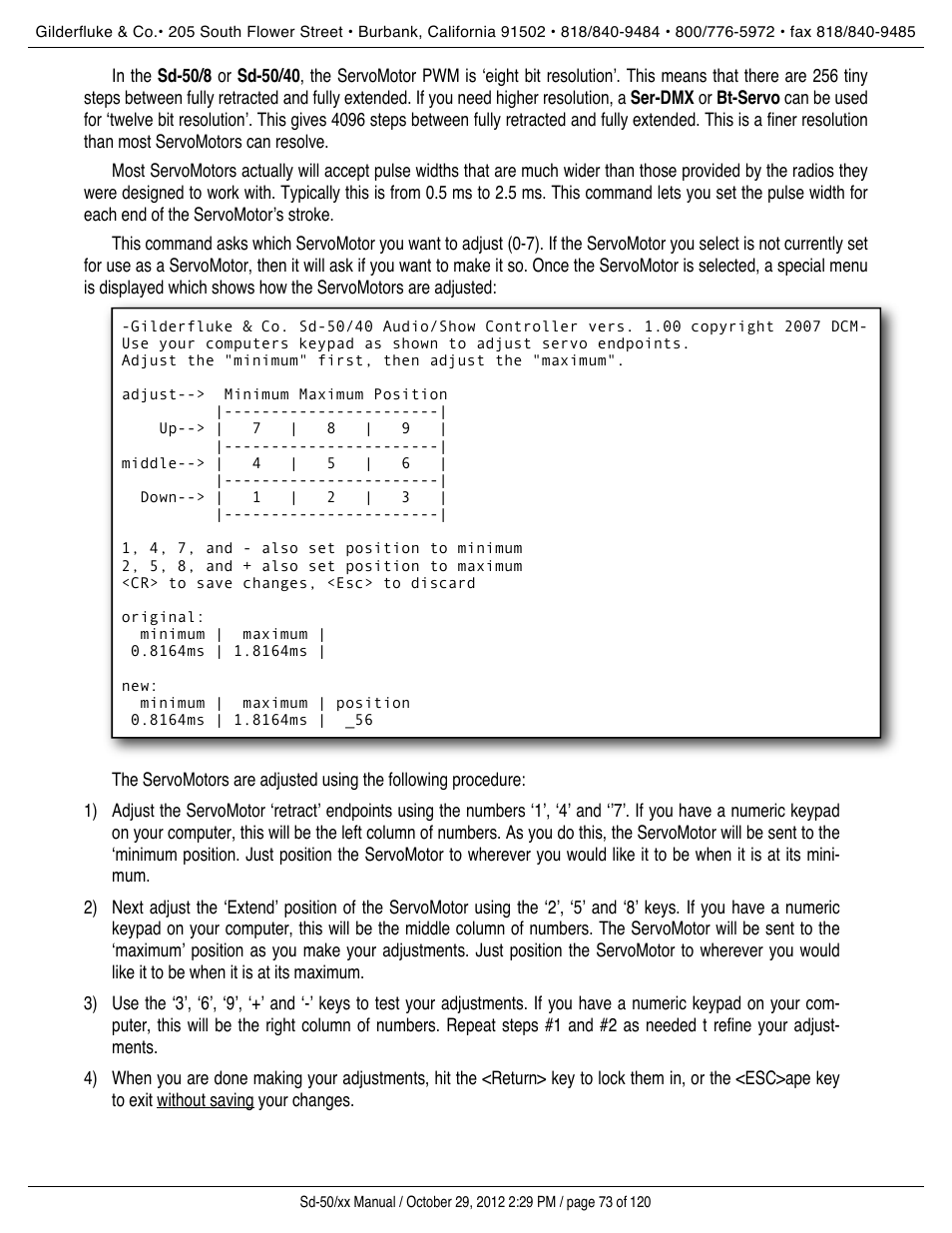 Gilderfluke&Co Sd-50 Audio & Show Controllers User Manual | Page 73 / 120