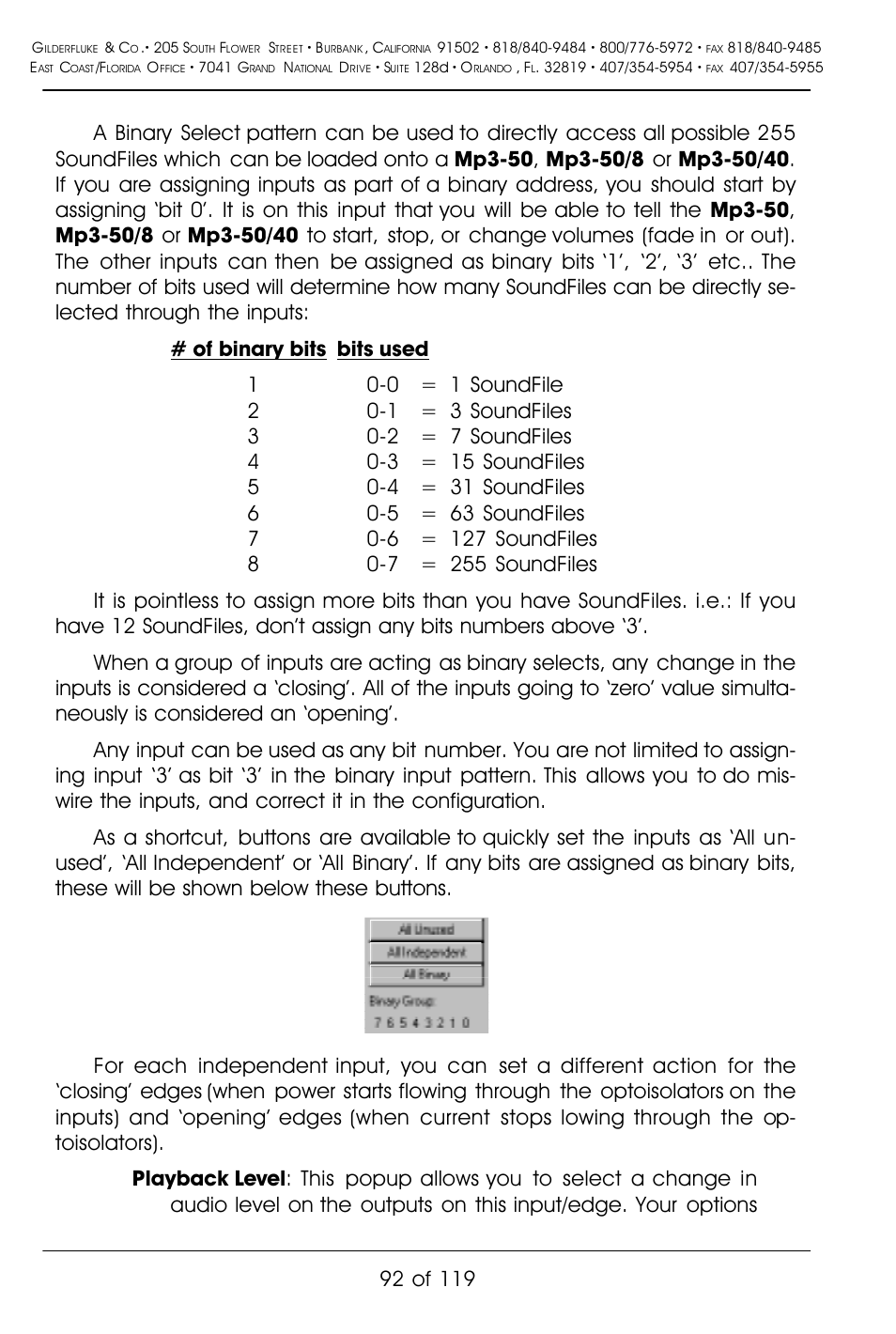 Gilderfluke&Co Mp3-50 Audio & Show Controllers User Manual | Page 100 / 127
