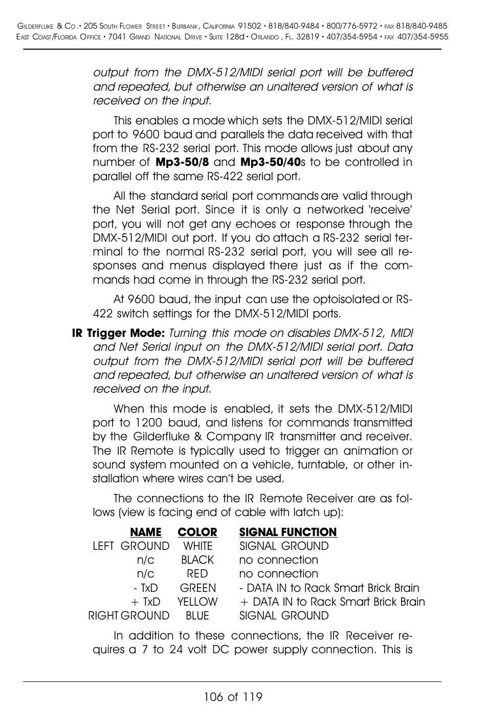 Gilderfluke&Co Mp3-50 Audio & Show Controllers User Manual | Page 114 / 127