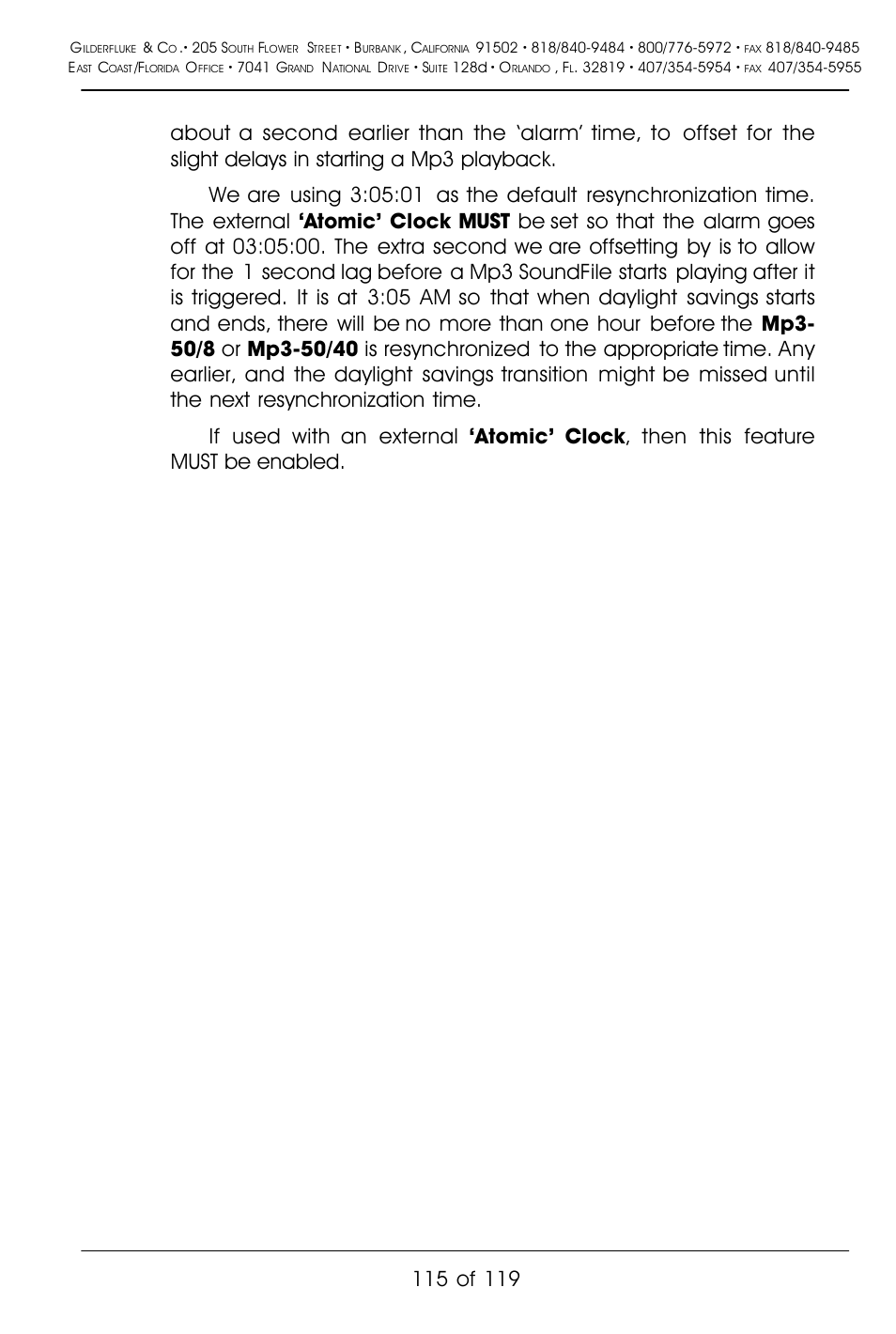Gilderfluke&Co Mp3-50 Audio & Show Controllers User Manual | Page 123 / 127