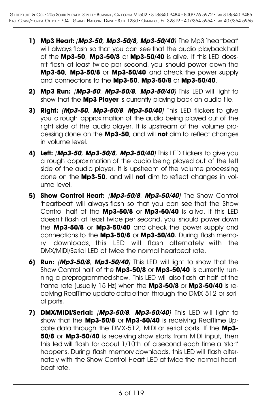 1) mp3 heart, 6 of 119 | Gilderfluke&Co Mp3-50 Audio & Show Controllers User Manual | Page 14 / 127