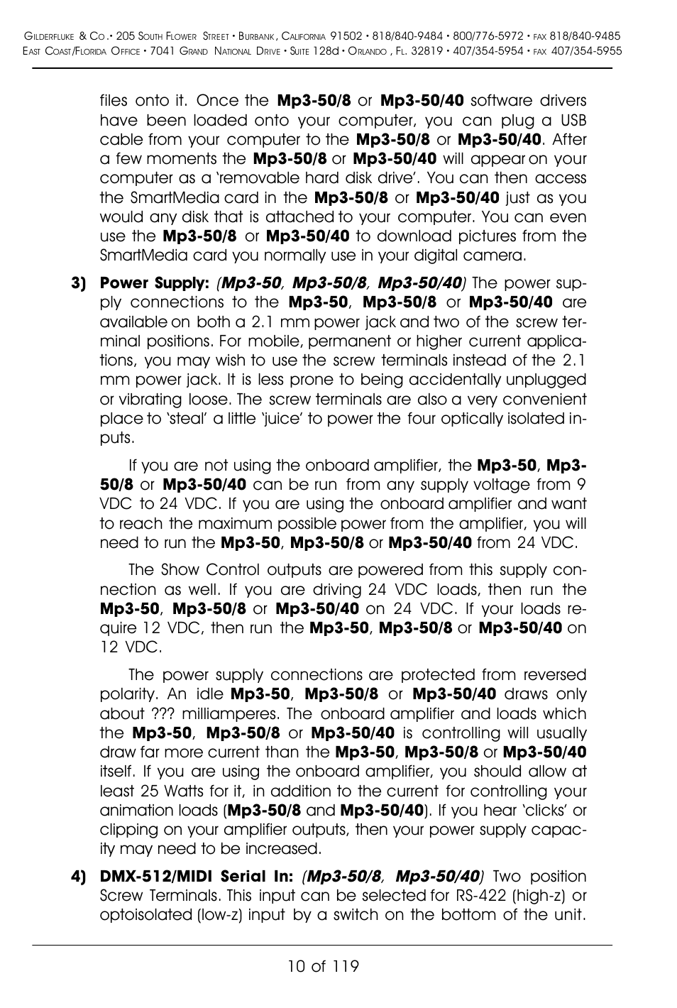 Gilderfluke&Co Mp3-50 Audio & Show Controllers User Manual | Page 18 / 127