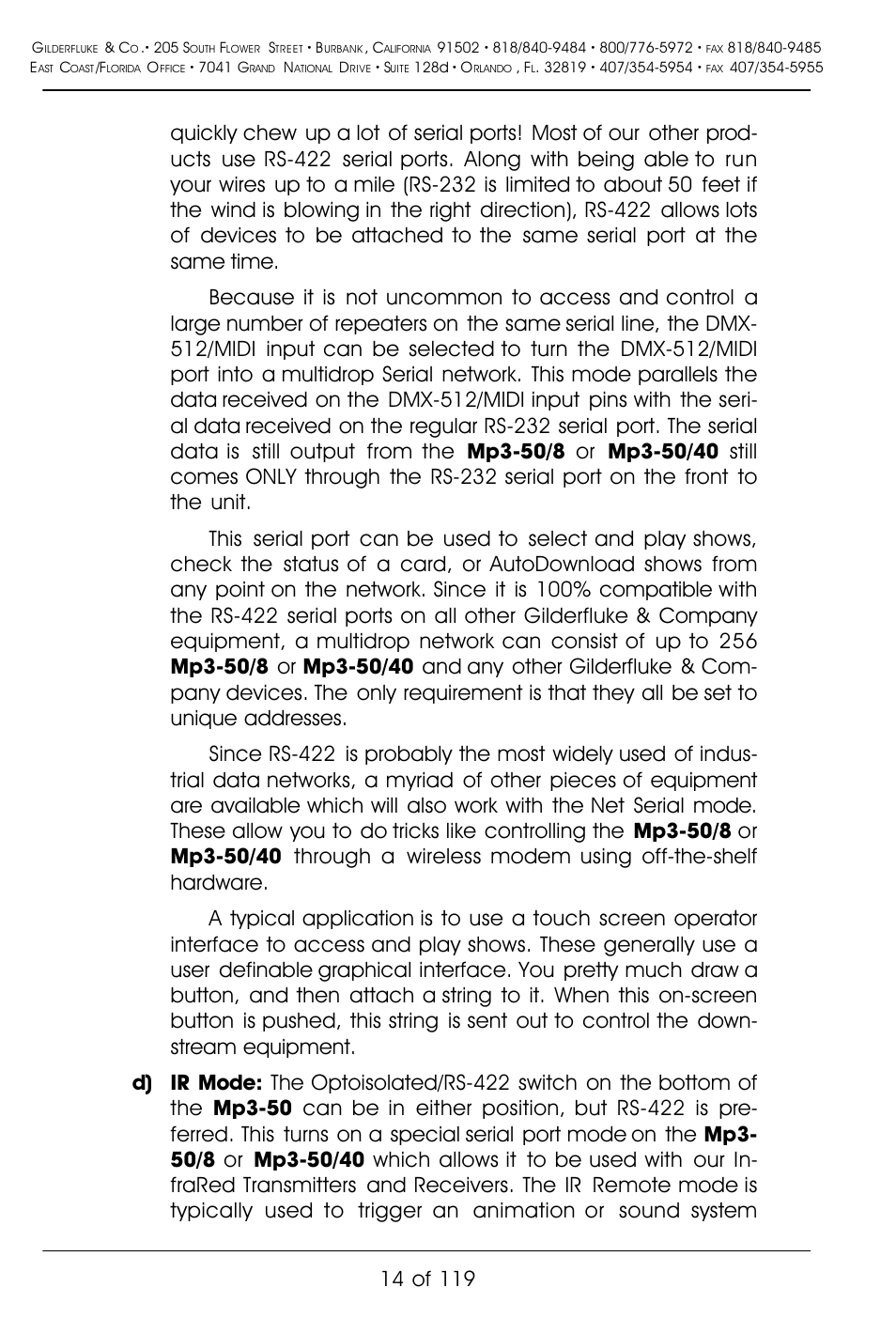Gilderfluke&Co Mp3-50 Audio & Show Controllers User Manual | Page 22 / 127