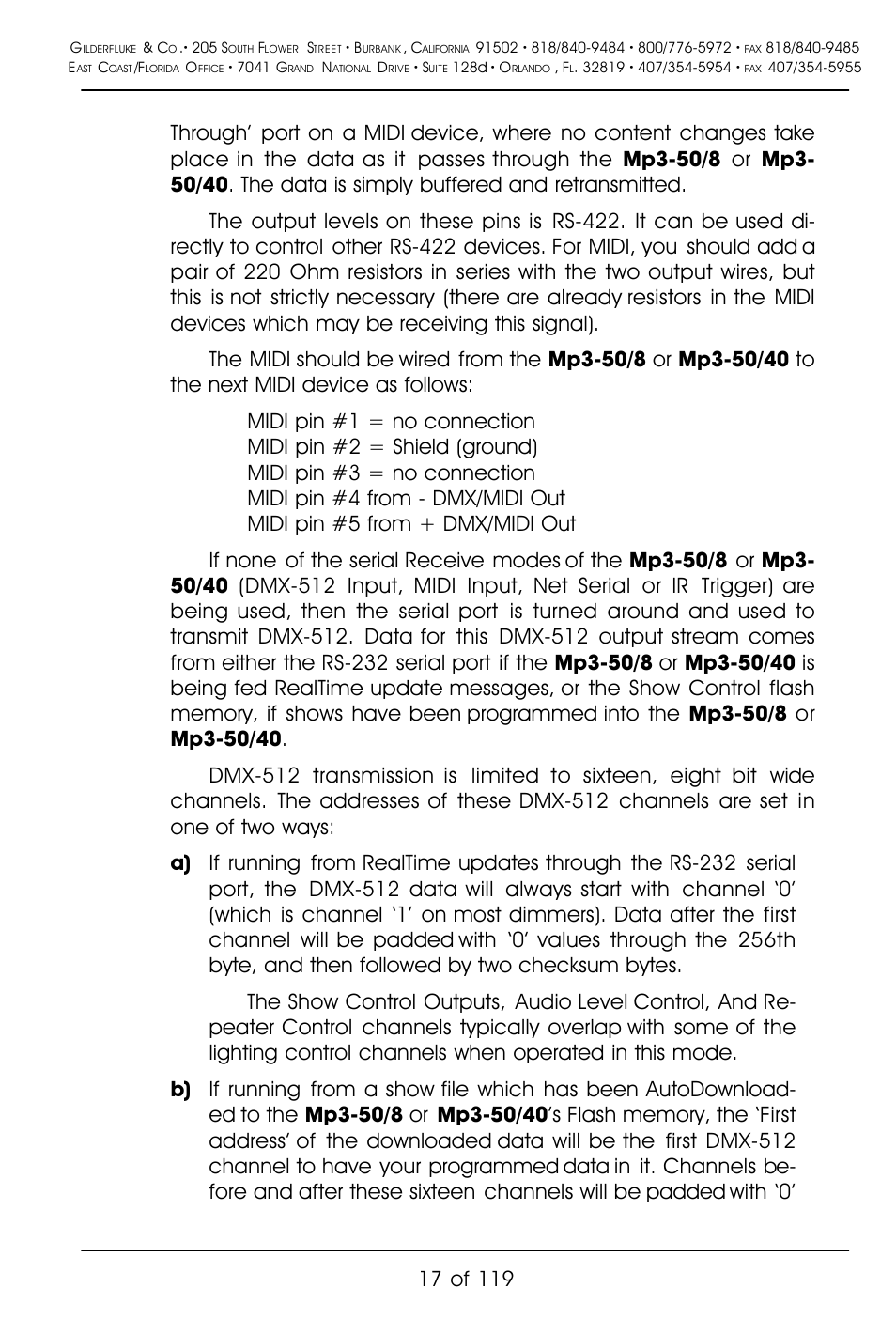Gilderfluke&Co Mp3-50 Audio & Show Controllers User Manual | Page 25 / 127