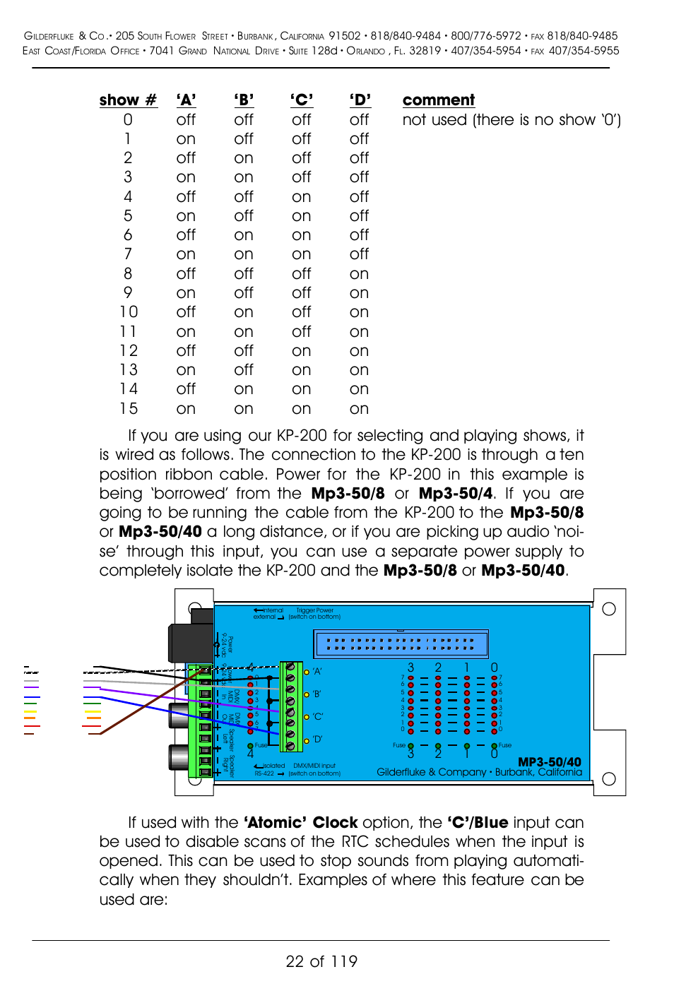 Gilderfluke&Co Mp3-50 Audio & Show Controllers User Manual | Page 30 / 127